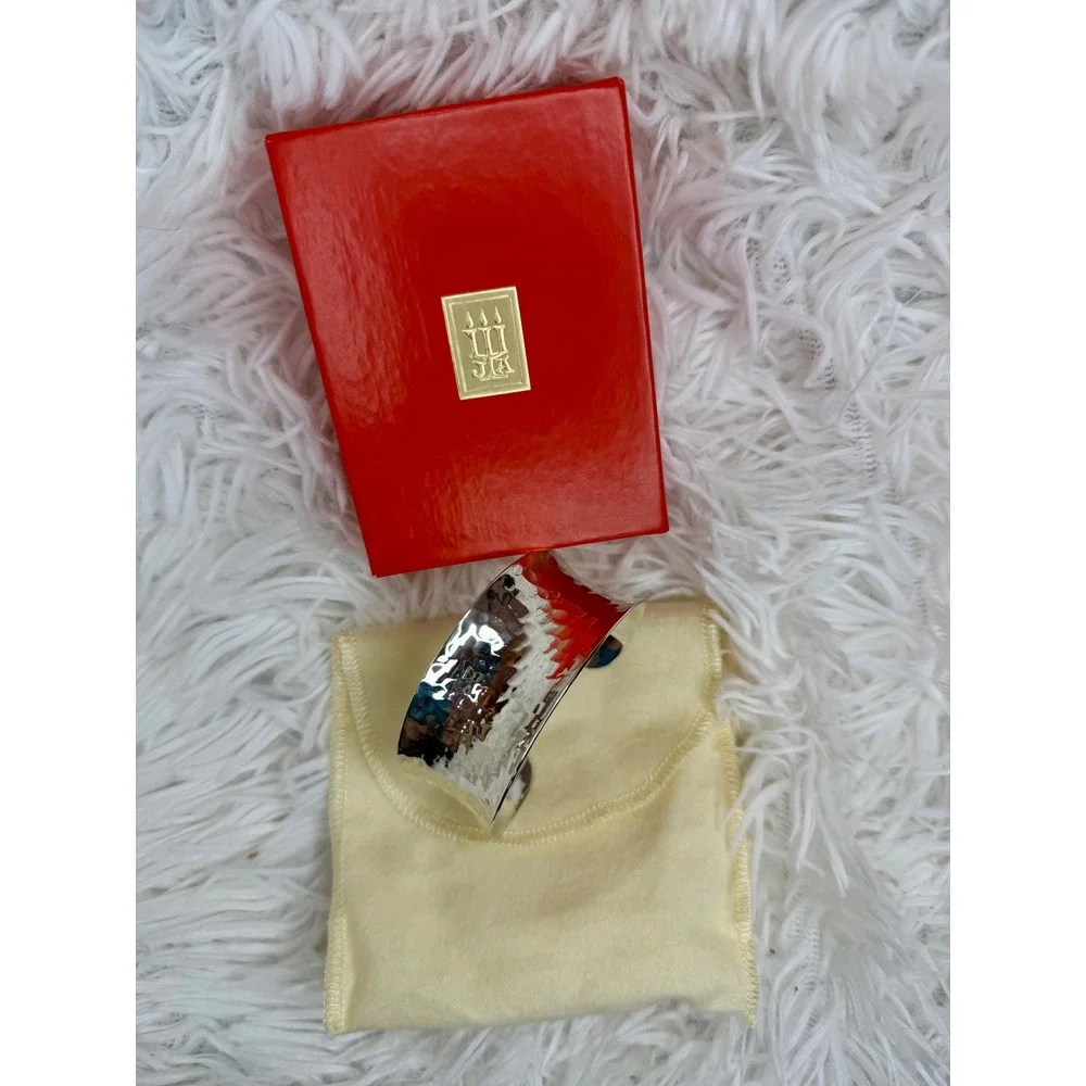 James Avery Vintage Hammered Sterling Silver Wide Cuff Bracelet 925 Silver - Picture 1 of 14